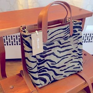NWT Madewell Leather/Zebra Small Transport Tote